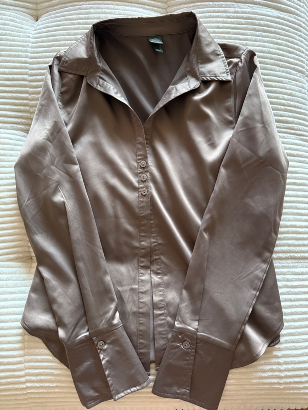 wild fable Taupe Satin Blouse